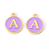 Golden Plated Alloy Enamel Charms ENAM-S118-10A-1