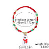 Christmas Theme Alloy Enamel Pendant Acrylic Beaded Necklaces with Alloy OT Clasps FS-WG3DBCD-07-1