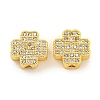 Brass Cubic Zirconia Beads KKB-L215-031G-1