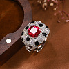 Brass Micro Pave Cubic Zirconia Finger Rings for Women FS-WGAB9AD-01-2