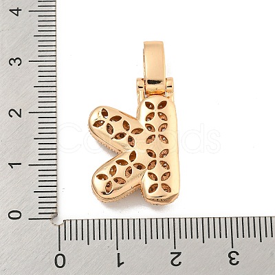 Brass Micro Pave Clear Cubic Zirconia Pendants KK-B099-01G-K-1