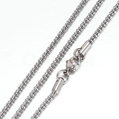 Tarnish Resistant 304 Stainless Steel Popcorn Chain Necklaces STAS-G083-20P-1
