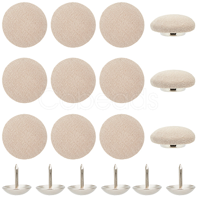 36Pcs Flat Round Cloth Cap Nail Buttons BUTT-CY0001-34C-1