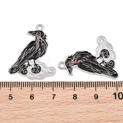 Alloy with Black Enamel Pendants AL-CBA2919-02P-05-1