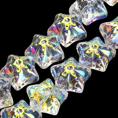 Electroplate Baking Paint Glass Beads Strands EGLA-K061-12A-AB01-1