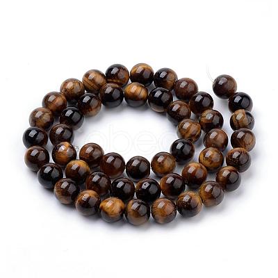 Natural Tiger Eye Beads Strands G-S259-21-4mm-1
