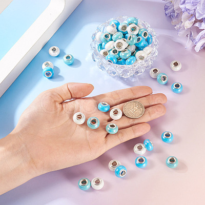 150Pcs Opaque Resin European Beads RESI-TA0004-72C-1