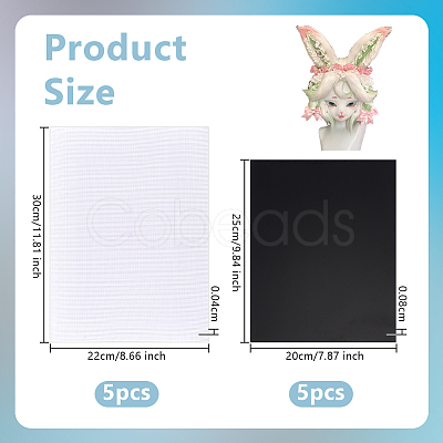 10Pcs 2 Styles PVC Plastic Sheets AJEW-OC0005-73B-1