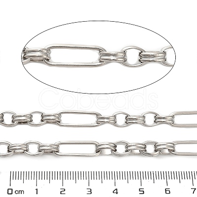 304 Stainless Steel Paperclip & Rolo Link Chains CHS-A016-49P-A-1