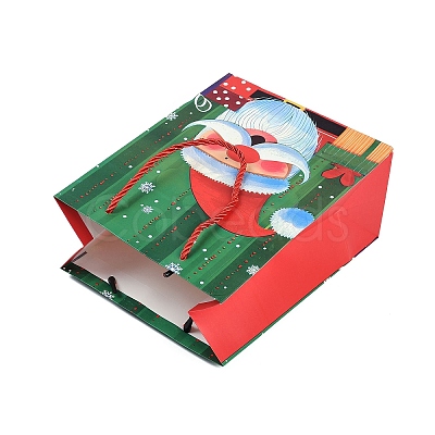 Christmas Paper Santa Claus Printed Tote Bags ABAG-P015-01C-1