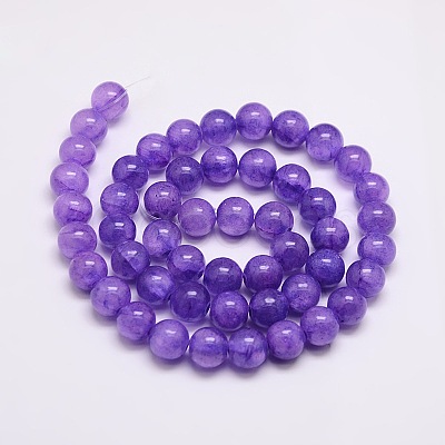 Dyed Natural Green Jade Beads Strands JBS053-10MM-30-1