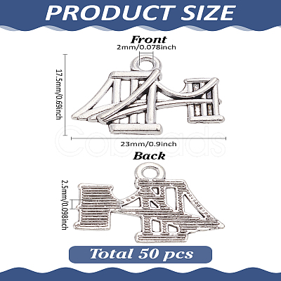 50Pcs Tibetan Style Alloy Pendants TIBEP-LP0001-13-1
