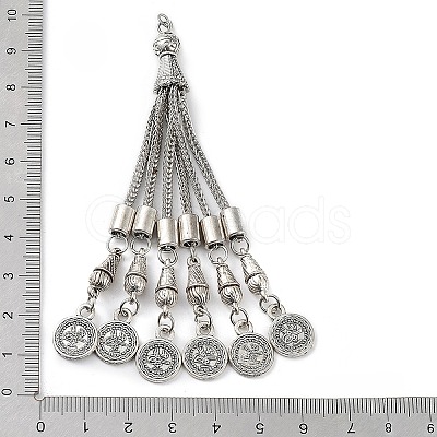 Tibetan Style Alloy Curb Chain Tassel Big Pendants FIND-K013-01AS-03-1