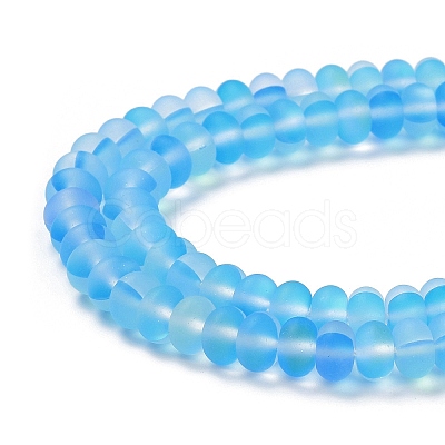 Frosted Transparent Glass Beads Strands X-FGLA-M002-01B-1