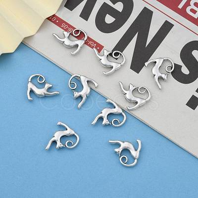 Tibetan Style Alloy Kitten Pendants TIBEP-A22092-AS-LF-1