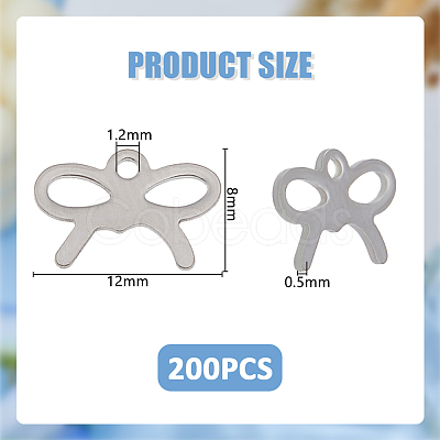 200Pcs 201 Stainless Steel Pendants STAS-DC0017-13-1
