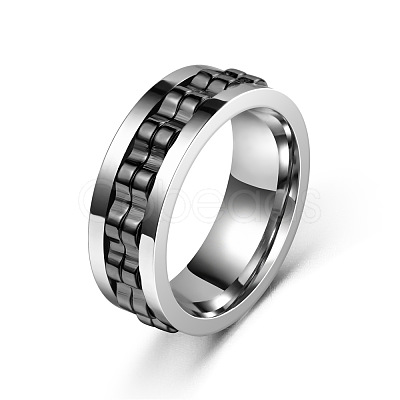 304 Stainless Steel Gear Rotatable Finger Rings FS-WGAD37A-06-1