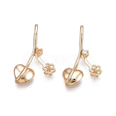 Brass Micro Pave Clear Cubic Zirconia Peg Bails Pendants with Rhinestone and Enamel Settings LS-KK-N232-240-1