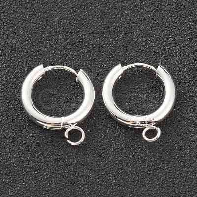 201 Stainless Steel Huggie Hoop Earring Findings STAS-P283-01B-S-1