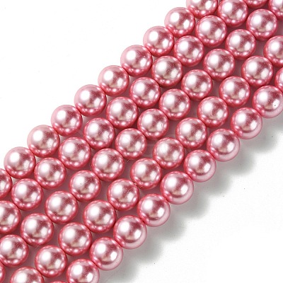 Eco-Friendly Dyed Glass Pearl Round Beads Strands HY-A002-12mm-RB109-1