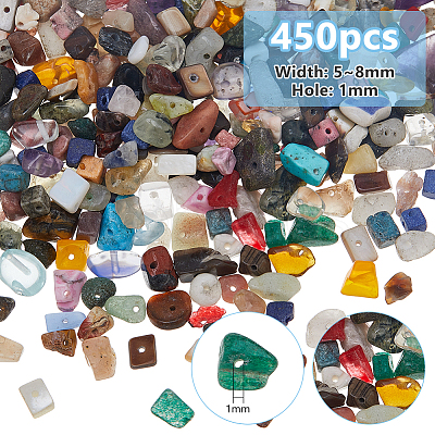 2 Strands Natural & Synthetic Mixed Gemstone Chip Beads Strands G-DC0001-56-1