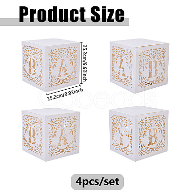4Pcs Paper with PET Storage Boxes CON-WH0095-192-1