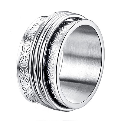 Retro Rotatable 304 Stainless Steel Finger Rings FS-WG84C22-10-1