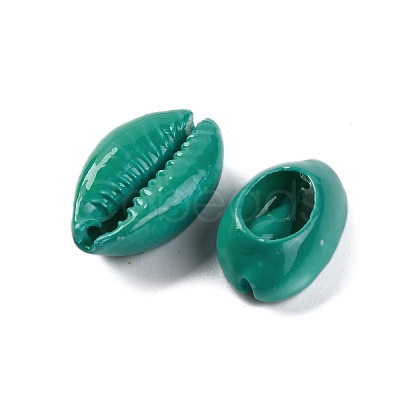 Baking Paint Cowrie Shell Beads SSHEL-M023-01L-1