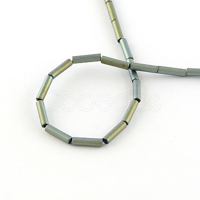 Tube Electroplate Non-magnetic Synthetic Hematite Bead Strands G-S203-26E-1