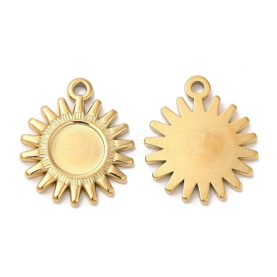 Ion Plating(IP) 304 Stainless Steel Pendant Cabochon Settings STAS-L020-012G-1