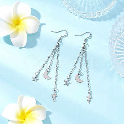 304 Stainless Steel Dangle Earrings EJEW-JE06576-1