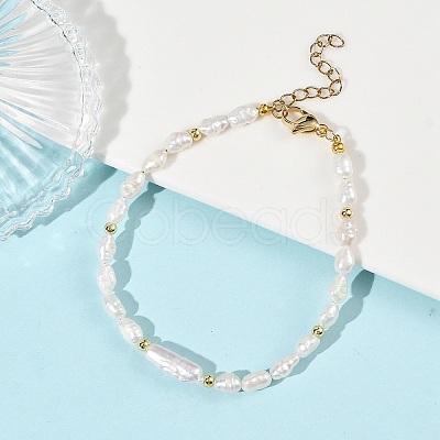 Natural Cultured Freshwater Pearl Beaded Bracelets for Women BJEW-JB14154-1
