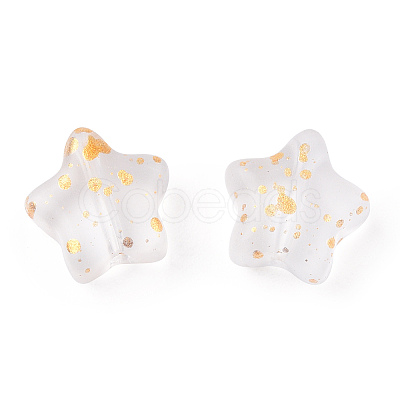 Spray Painted Transparent Glass Beads GLAA-FS0001-01B-1