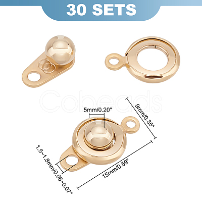 Unicraftale 30 Sets 201 Stainless Steel Snap Clasps STAS-UN0045-17-1