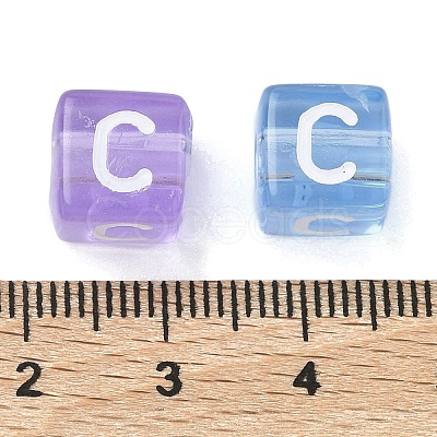 Spray Painted Transparent Acrylic Beads MACR-K365-07C-1