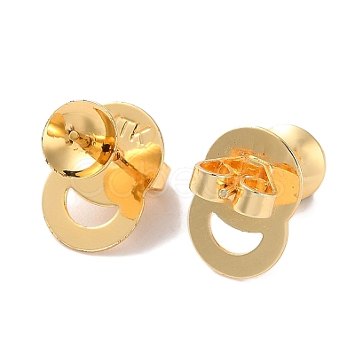 Rack Plating Brass Stud Earring Settings KK-F090-15G-01-1