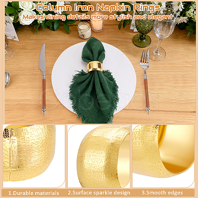 100Pcs Column Iron Napkin Rings AJEW-GO0004-82B-1