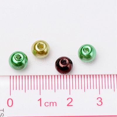 Choc-Mint Mix Pearlized Glass Pearl Beads HY-X006-6mm-04-1