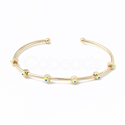 Brass Cuff Bangles BJEW-A134-02G-M-1