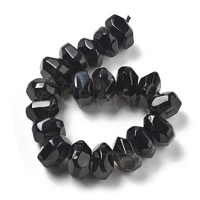 Natural Black Agate Beads Strands G-K392-A18-1