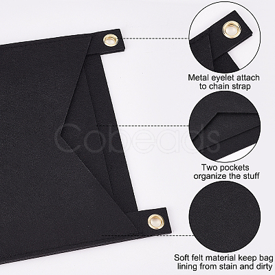 3Pcs 3 Colors Felt Bags Organizer Insert PURS-WR0006-82C-1