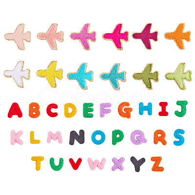 76Pcs 2 Sets 2 Styles Polyester Clothing Patches PATC-TA0001-42-1