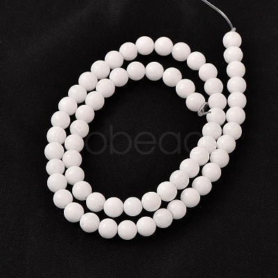 Natural White Jade Round Bead Strands G-O113-01-6mm-1