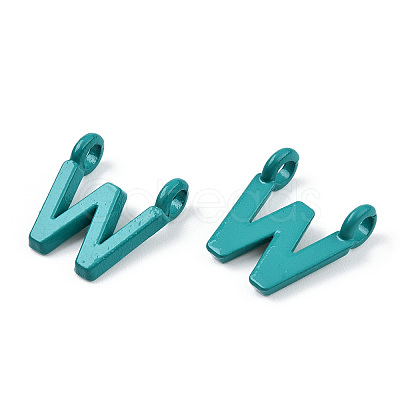 Rack Plating Spray Painted Alloy 2-Loop Link Pendants PALLOY-N176-01W-1