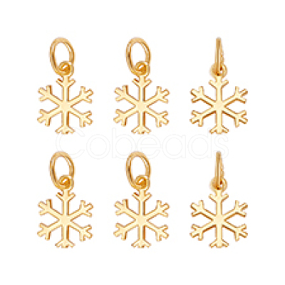 6Pcs 925 Sterling Silver Snowflake Charms STER-PH0003-26-1