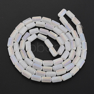 Electroplate Frosted Glass Beads Strands EGLA-T008-026-A01-1