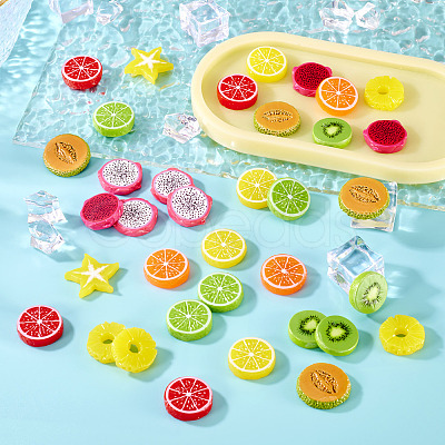 40Pcs 10 Styles Resin Imitation Fruit Model DJEW-TA0001-18-1