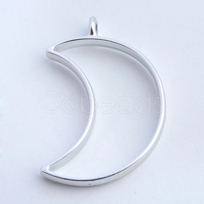 Matte Style Rack Plating Alloy Open Back Bezel Pendants PALLOY-S047-39B-FF-1