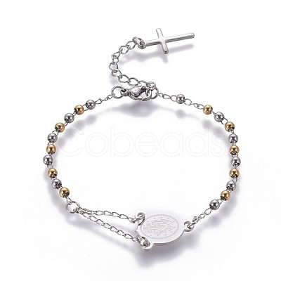 304 Stainless Steel Charm Bracelets BJEW-P258-16-1