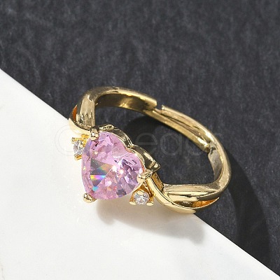 Brass & Cubic Zirconia Finger Rings CU-CBA7E55-17G-1